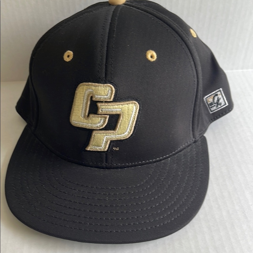 Cal Poly logo cap. Black and Gold Baseball Cap